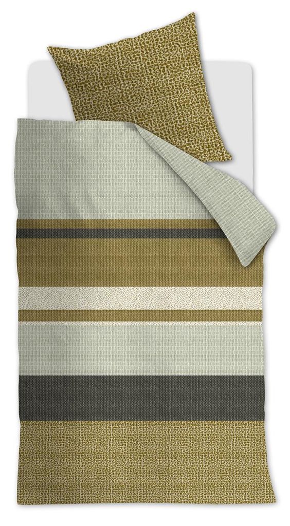 Beddinghouse Mako-Satin-Bettwäsche-Garnitur Darren Farbe Grün Größe 155 x 220 cm + 1x 80 x 80 cm