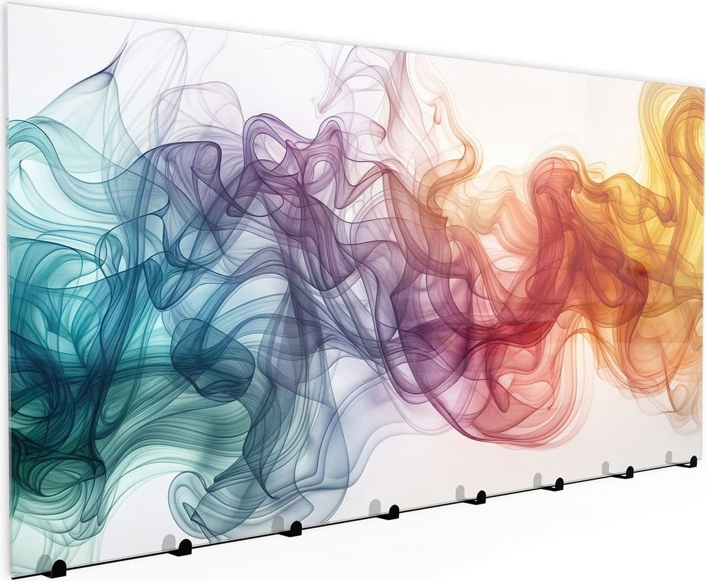 Wandgarderobe mit Magnetwand & Memoboard aus Glas Bunte Wirbel