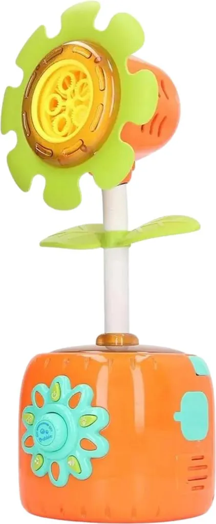 Machine à bulles fleur avec LED multicolores et mélodies intégrées