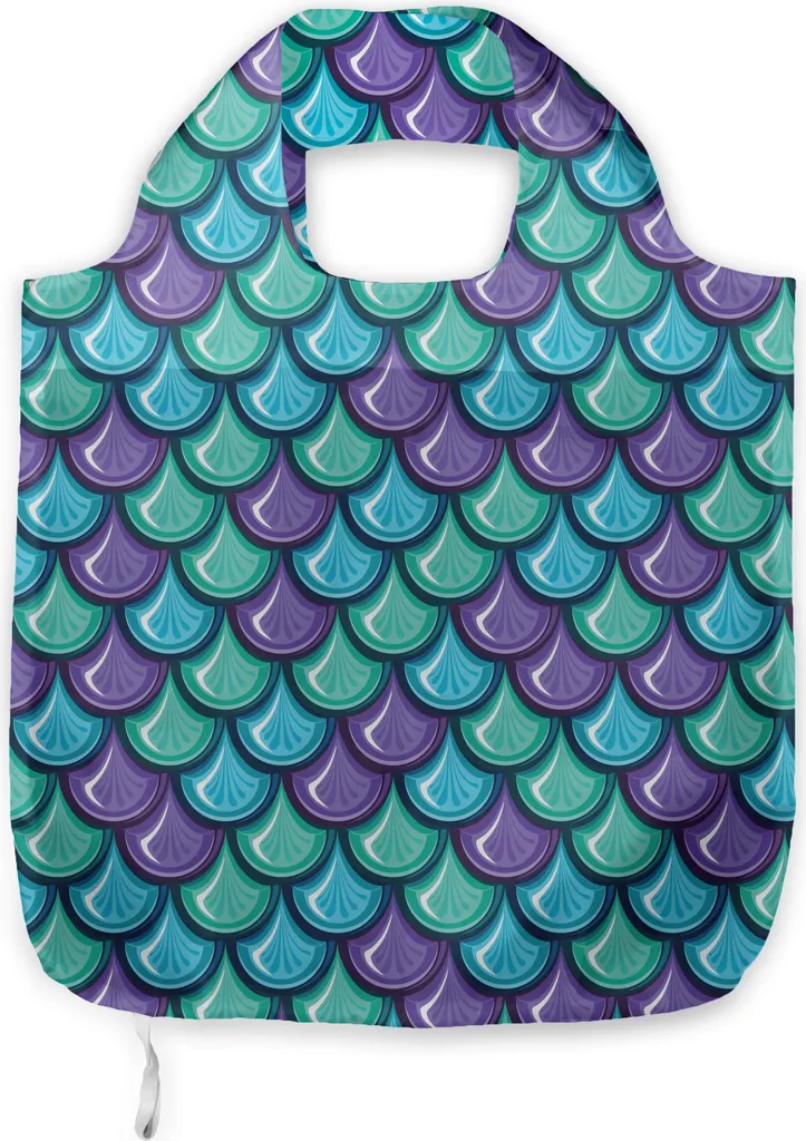 ABAKUHAUS Borsa Riutilizzabile in Tessuto - Motivo Scaglie Drago Colorate