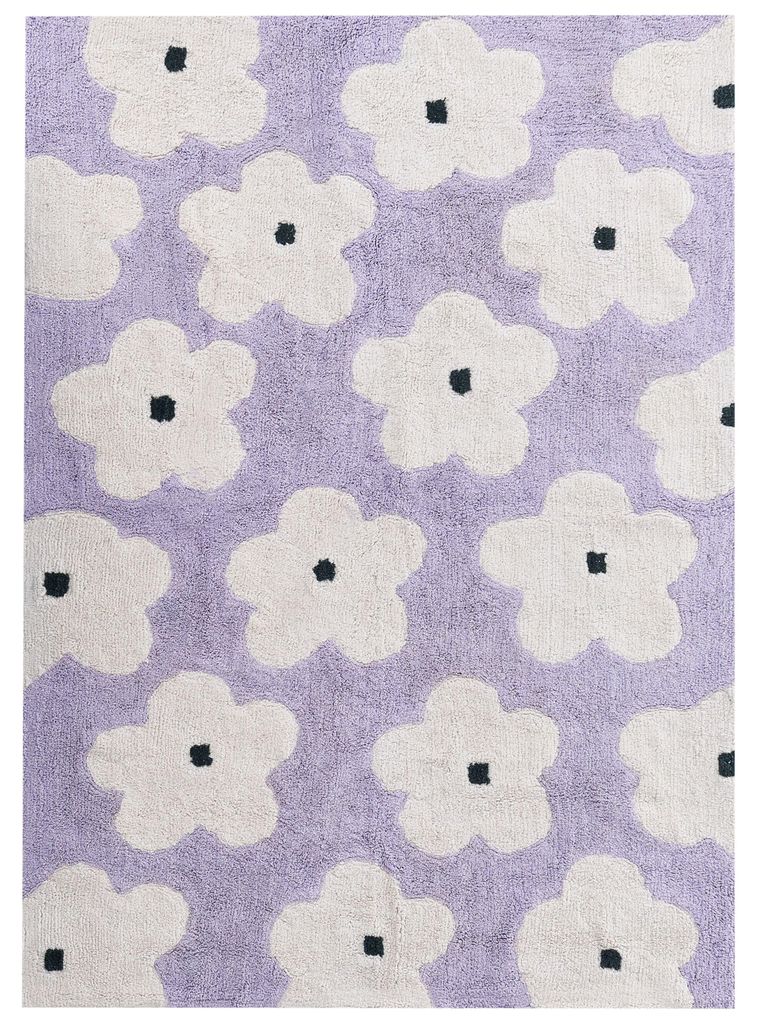 BELIANI Teppich Violett u. Weiß Baumwolle Rechteckig 140 x Produktbild 