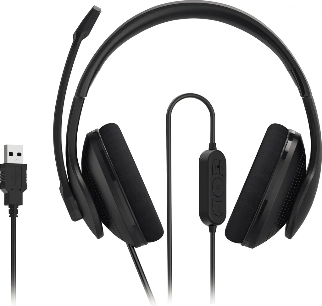 Casque idéal pour télétravail et visioconférence Hama HS-USB300 V2 USB noir - 2