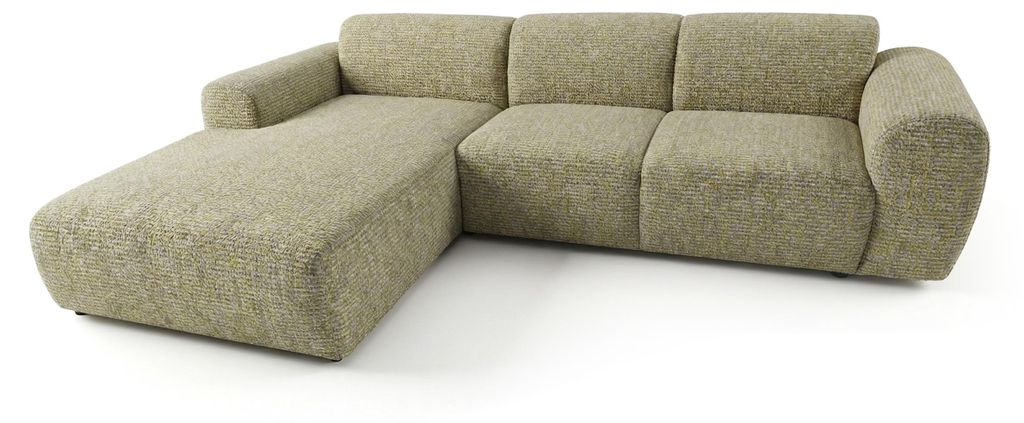 Sofiland GIN Ecksofa L-Form 310x192 cm Ottomane Links Strukturstoff Gelb