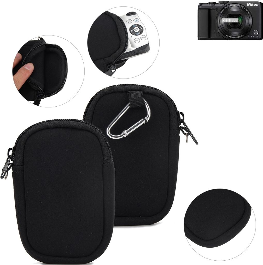 K-S-Trade Kameratasche kompatibel mit Nikon Coolpix A900 Schutz-Hülle Kompaktkamera Tasche Travelbag sleeve case Neopren-Hülle Fototasche schwarz