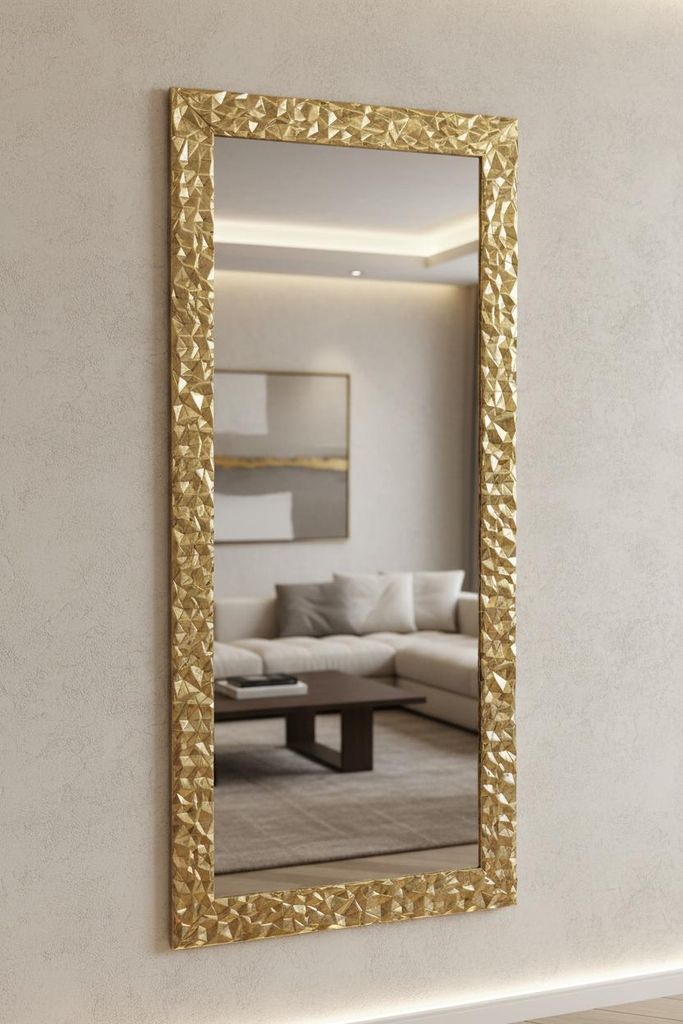 MO.WA Wandspiegel, Blattgold, 67x167 cm, moderner Spiegel Produktbild 