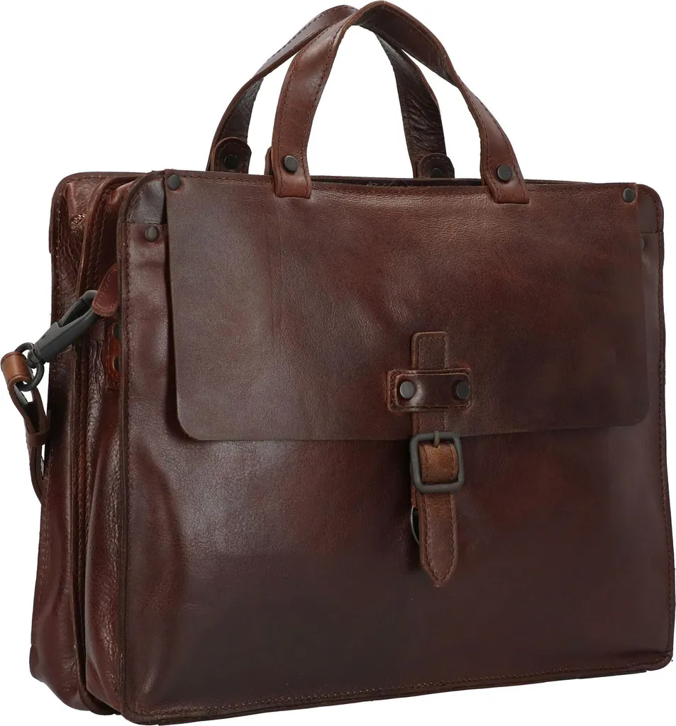 Mallette Cuir Double Compartiment Aberdeen Brown Marron Foncé de Qualité - 3