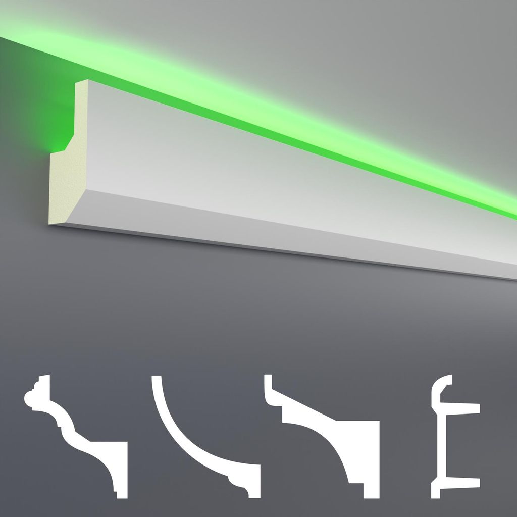 LED Stuckleisten aus Polyurethan- lichtundurchlässig, Produktbild 