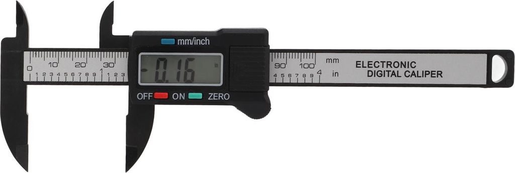 Digitaler Mini-Messschieber mit LED-Anzeige (0–100 mm), aus leichtem, tragbarem Kunststoff, einfach zu bedienen und robust.