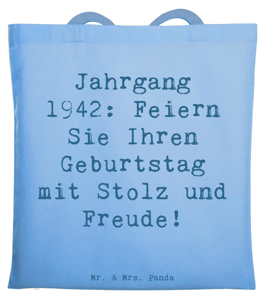 Mr. & Mrs. Panda Beutel Spruch 1942 Geburtstag - Sky Blue - Produktbild 