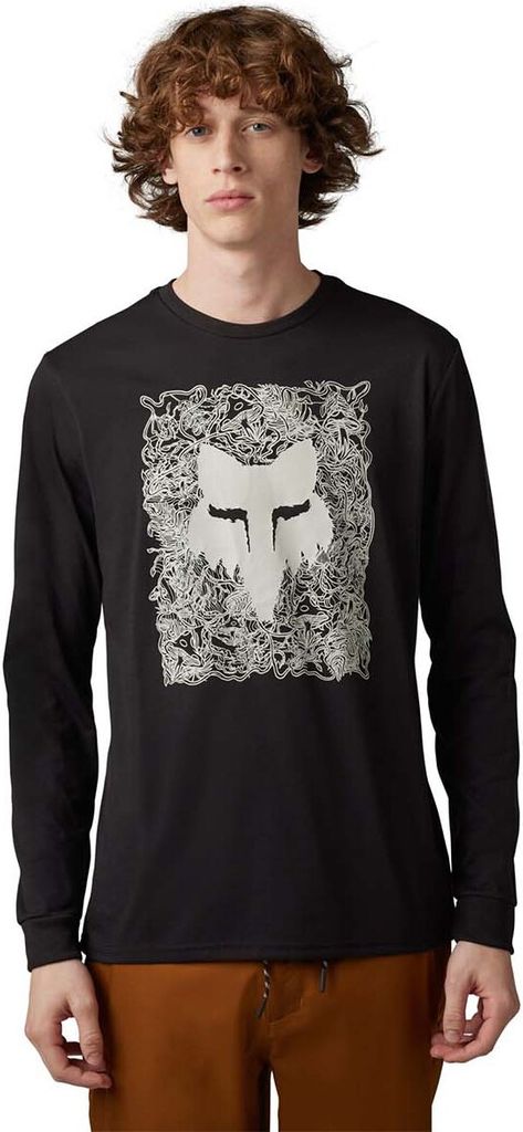 FOX Langarm Fahrrad-Shirt - AUXLRY - Schwarz S