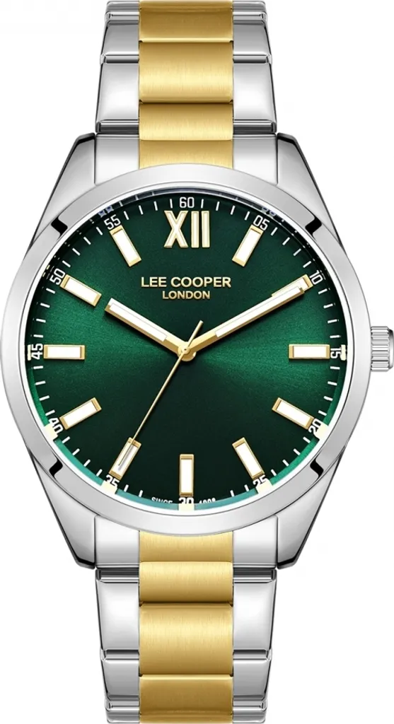 Montre Lee Cooper LC08015.270 avec Cadran Vert et Bracelet Acier Argenté