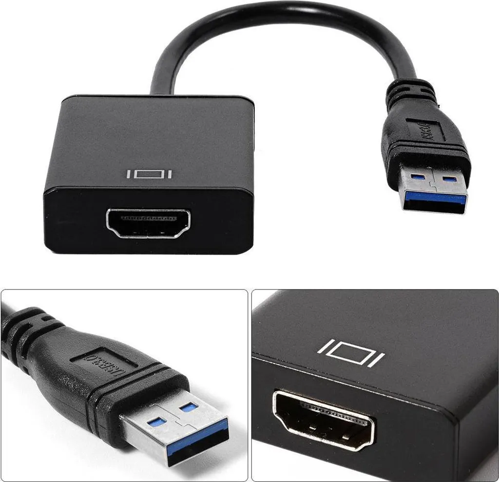 Adaptateur USB 3.0 vers HDMI Noir - Solution Multi-Écran sans Latence - 2
