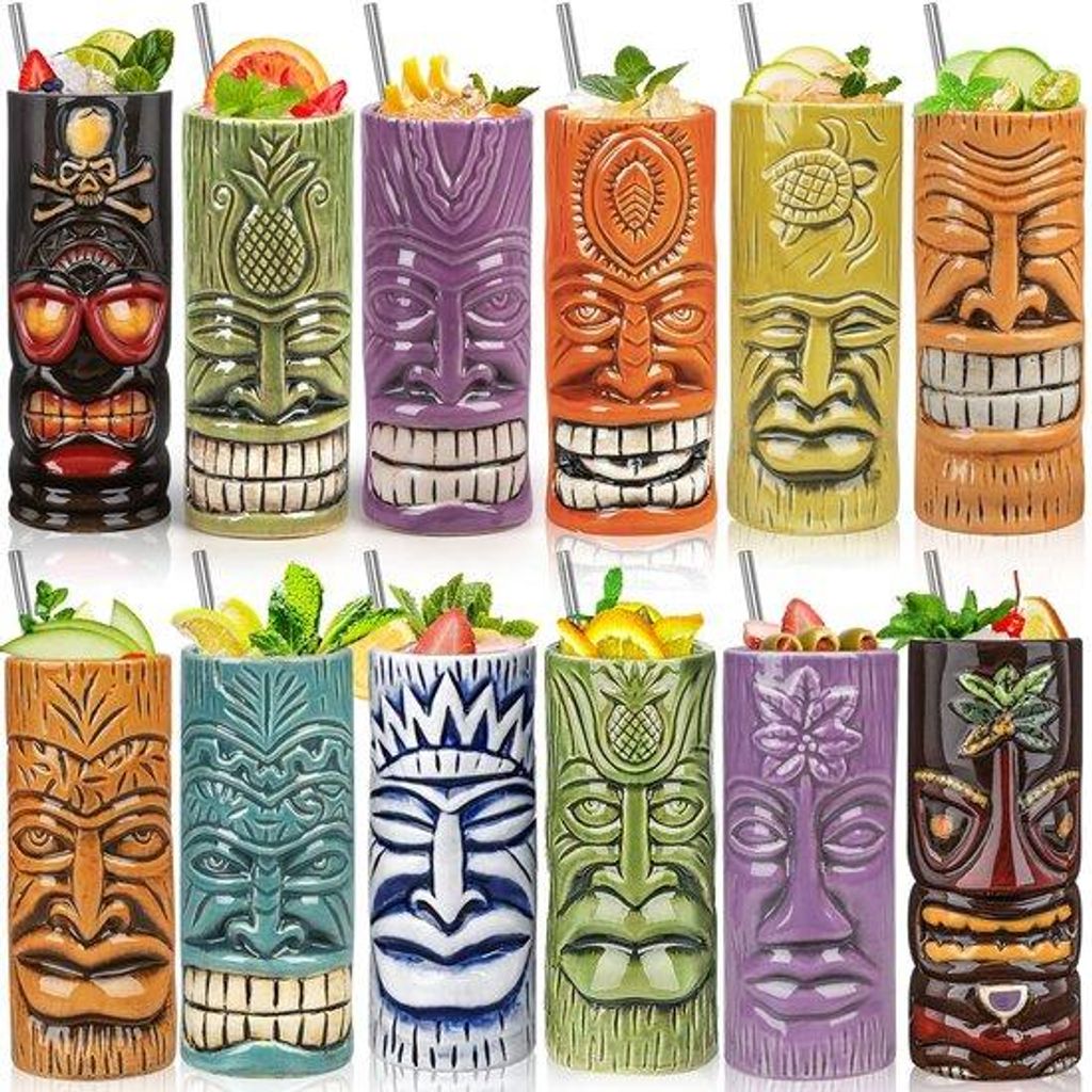 Keramische Cocktailgläser Set, 12 Stück, Groß, Exotisch, Produktbild 