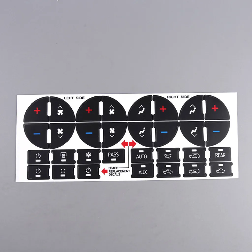 2 Kit Adesivi Riparazione Tasti Clima Auto 31 Simboli Cruscotto AC
