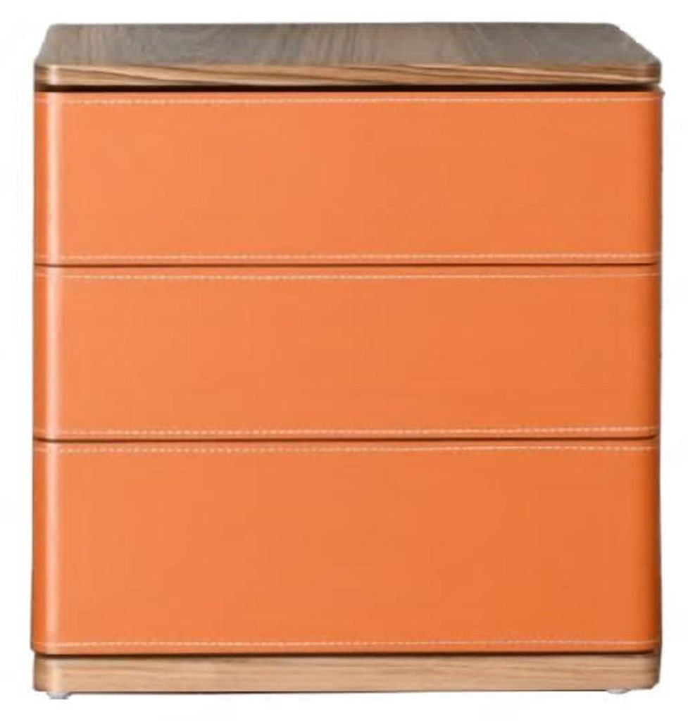 SchlafZimmer Nachttisch Design Neu Material Holz Luxus orange