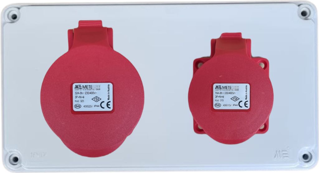 IP44 Stromverteiler Verteilerkasten Sicherungskasten 1x 16A IP44_1x 32A IP44_40202005_Ohne Kabel