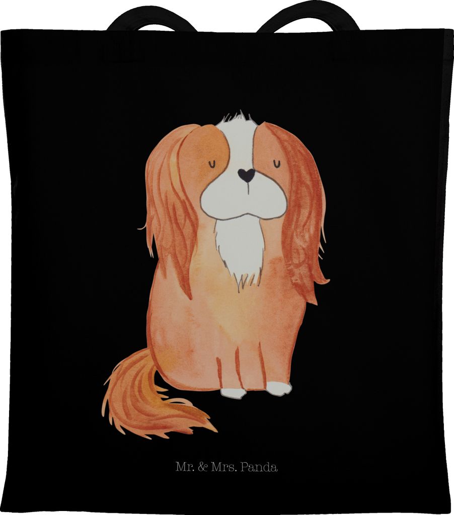 Mr. & Mrs. Panda Uni Tasche Hund Cavalier King Charles Spaniel - Schwarz - Geschenk, Jutebeutel, Laptoptasche, Cockerspaniel, Schultasche, Schlappo...