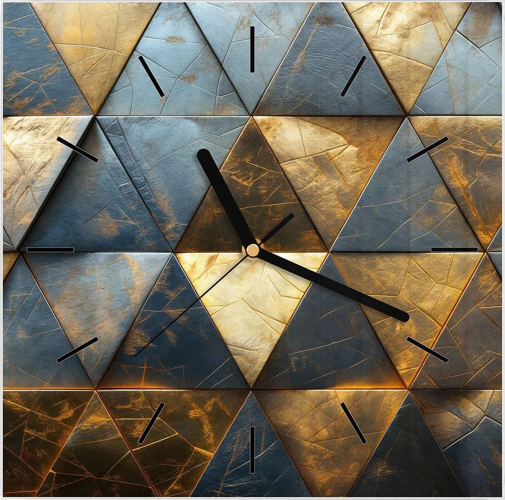 Wanduhr aus Glas mit Motiv Geometrische Wandkunst- 30 x 30 Produktbild 