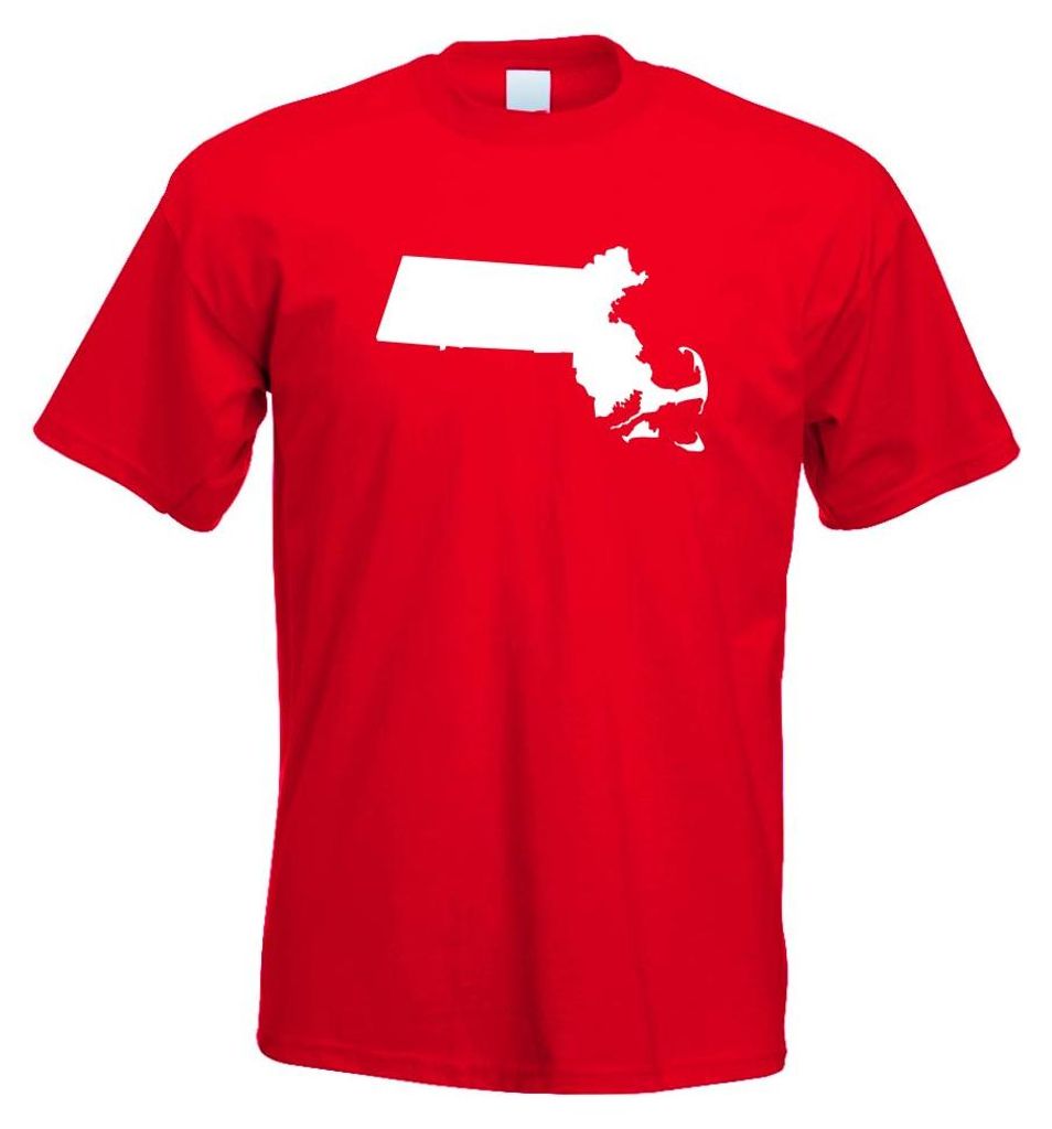 Kiwistar - T-Shirt - rot - USA - Bundesstaat - Massachusetts Herren Funshirt Bedruckt Design Sprüche Spruch Motive - mit Motiv Bedruckt - Funshirt...