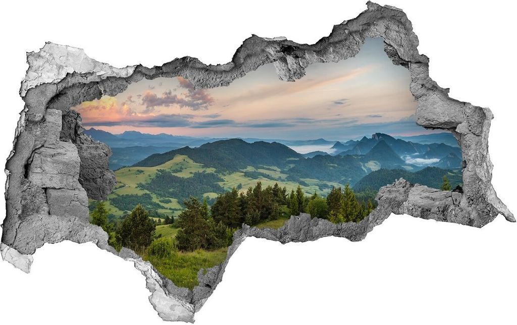 Selbstklebender Loch-3D-Aufkleber 95x73 cm Panorama der Pieniny