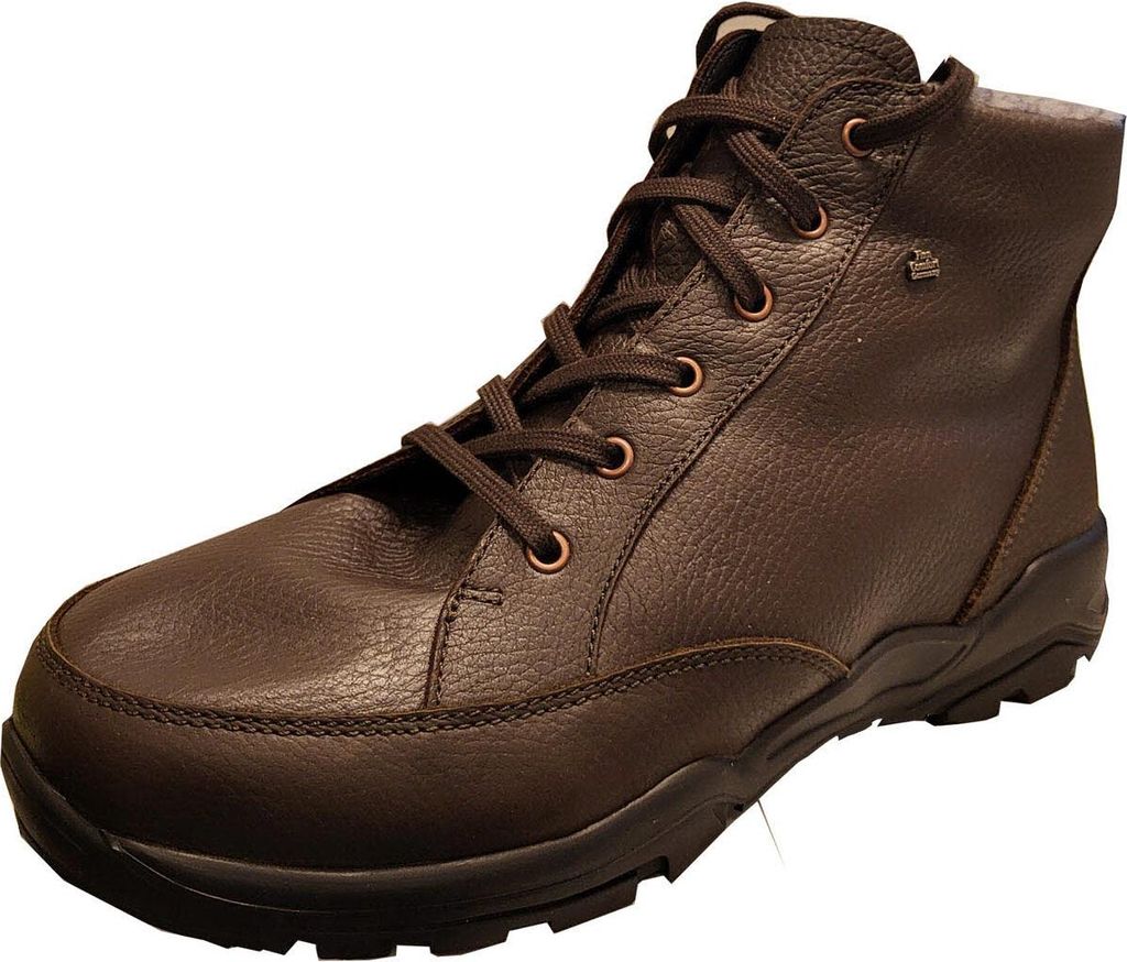 Finn Comfort Erding Schnür-Bootie 3922-813432 Classic-Sport, Rabo - vollnarbiges Glattleder, Coffee (Braun), Lammfellfutter 42 1/2