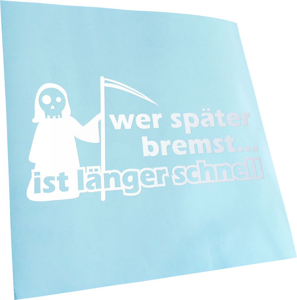 Kiwistar - Autoaufkleber - Wer später bremst ist länger schnell Racing Heckscheibenaufkleber - Aufkleber für Auto Kfz Fahrrad, LKW, Truck Mofa