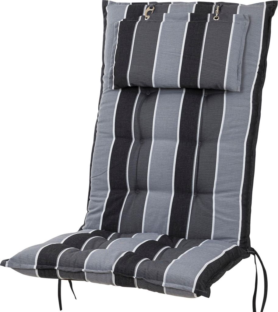 Auflage Hochlehner Monte 20208-710 grau gestreift 119x50x8 Produktbild 