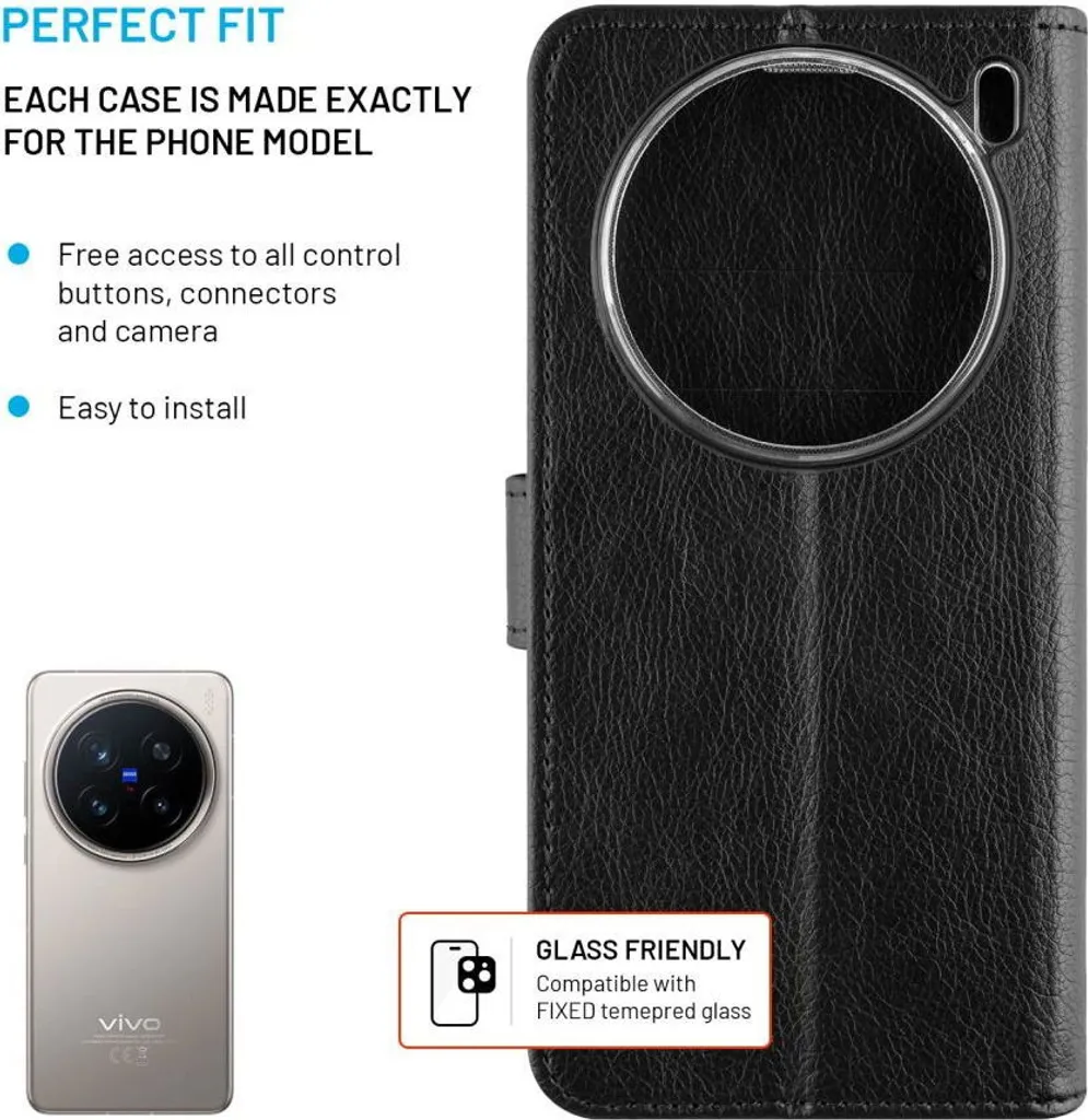 Coque Vivo X200 Pro Mini 5G Opus FIXE noire - Finition Anti-rayures