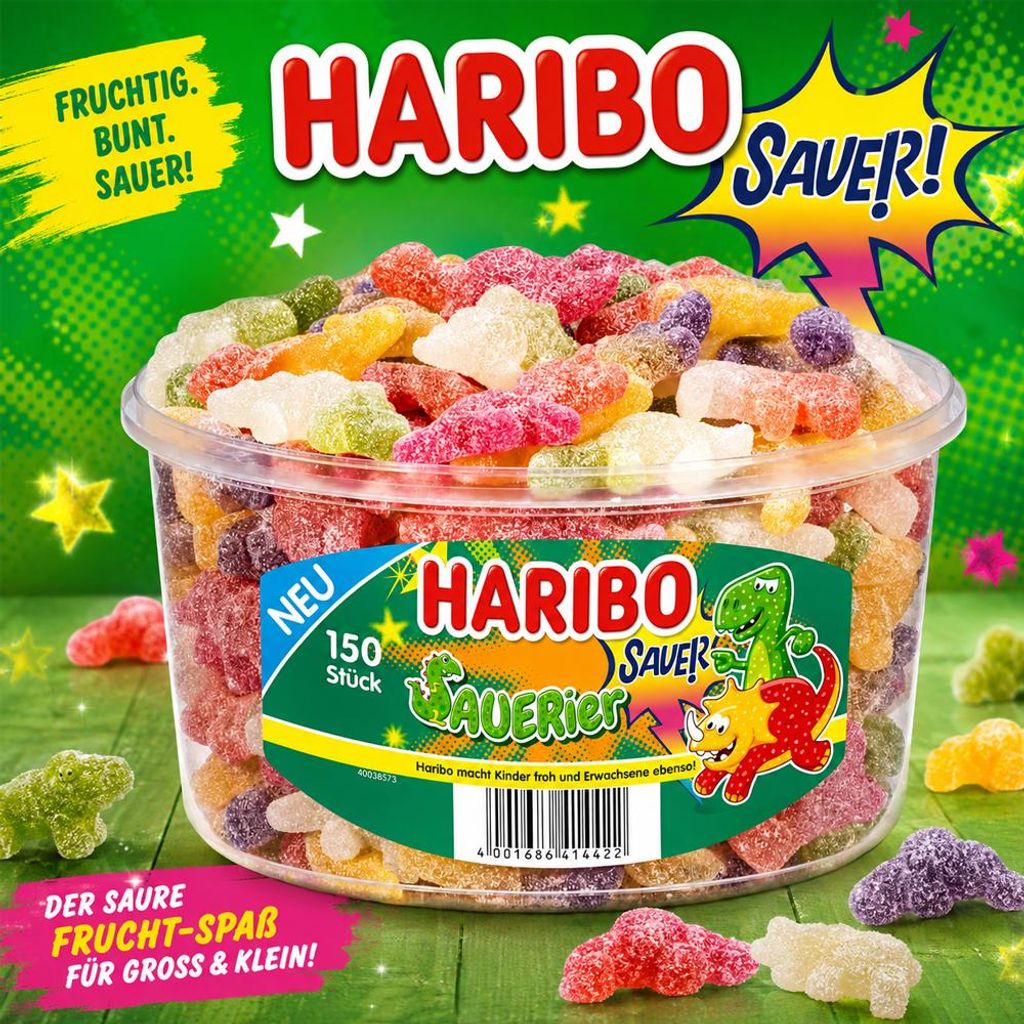 HARIBO 10059768 HARIBO SAUERier Fruchtgummi 150 St./1350,0 Immagine del prodotto 