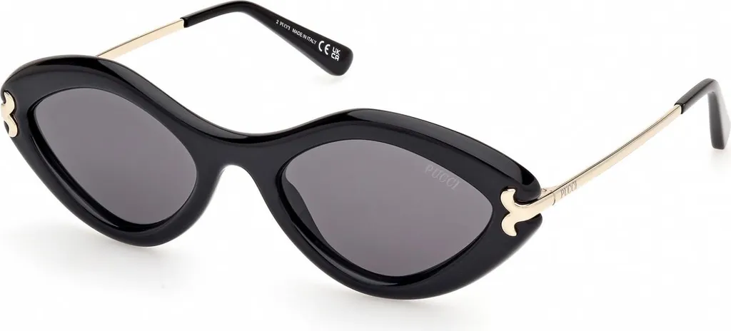 Lunettes de soleil Pucci EP0223 noir brillant monture luxe femme 54mm