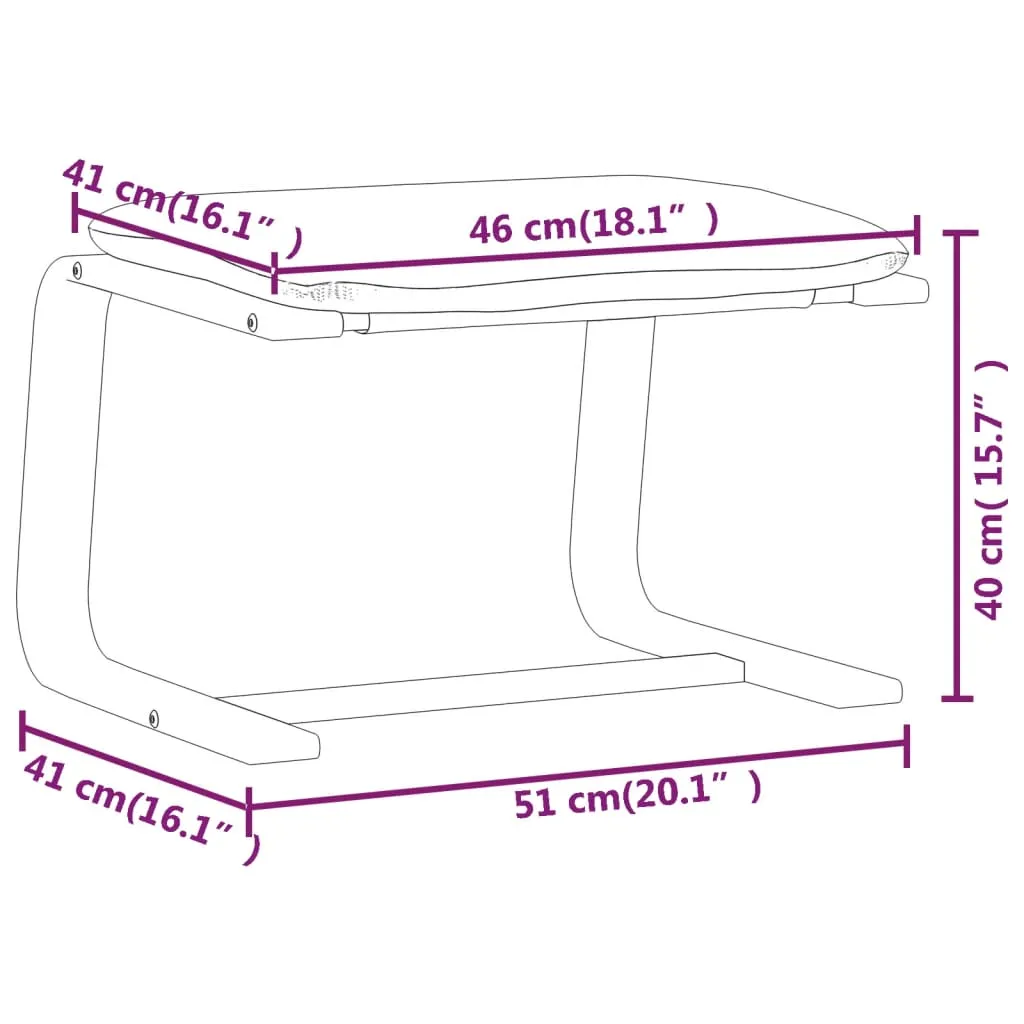 vidaXL Sgabello crema 51x41x40 cm in tessuto - Sgabello imbottito - 10