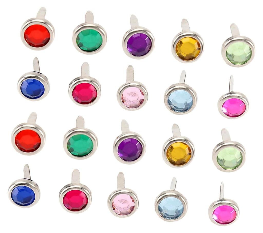 100 Stück Mini-Brads Runde Metall-Brads Papierklammern für Scrapbooking Bastelarbeiten Stempeln und DIY Zufällige Farben