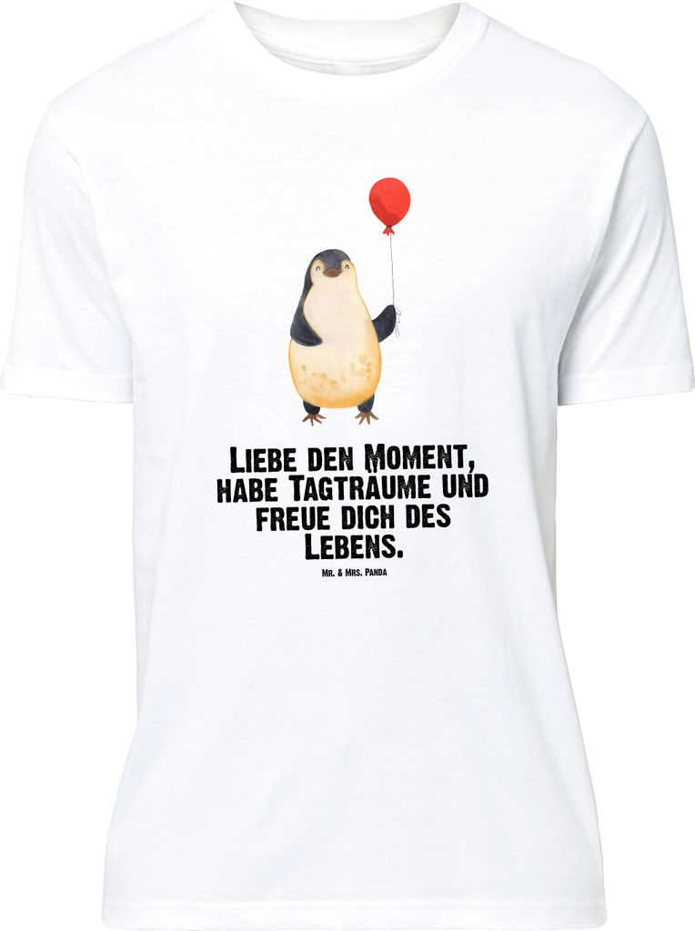 Mr. & Mrs. Panda Größe L T-Shirt Pinguin Luftballon - Weiß - Geschenk, mit Spruch, Motivation, Shirt, Liebe, Tshirt, Geschenkidee