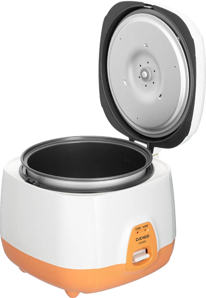 Cuiseur à riz électrique compact Cuckoo CR-0331 de 0,54L blanc et orange - 3