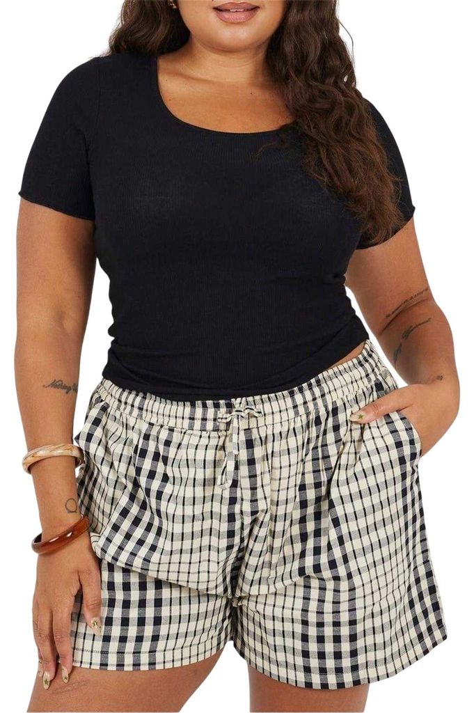 Brave Soul - T-Shirt für Damen, Runder Auschnitt, Plus Schlank GT18196 (46 DE) (Schwarz)