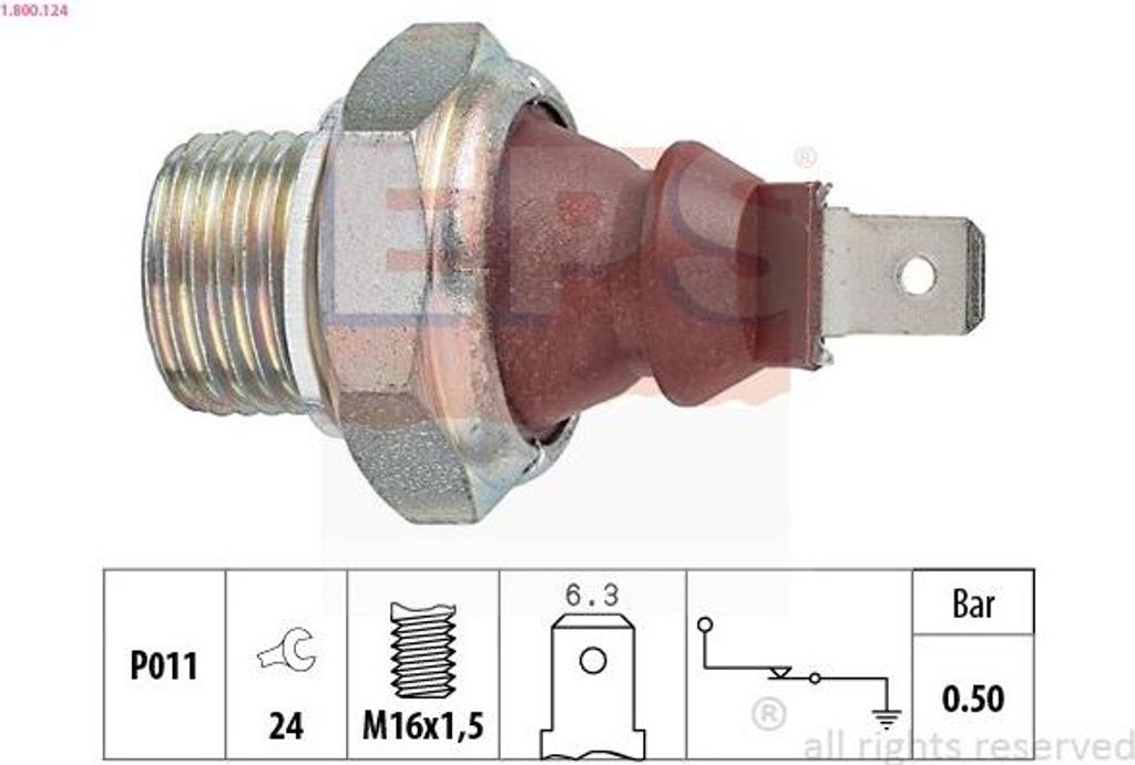 EPS 1.800.124 Öldruckschalter Öldrucksensor für SKODA FELICIA II (6U1) FELICIA I (6U1) FAVORIT (781) FAVORIT Forman (785) 105,120 (742) 105,120