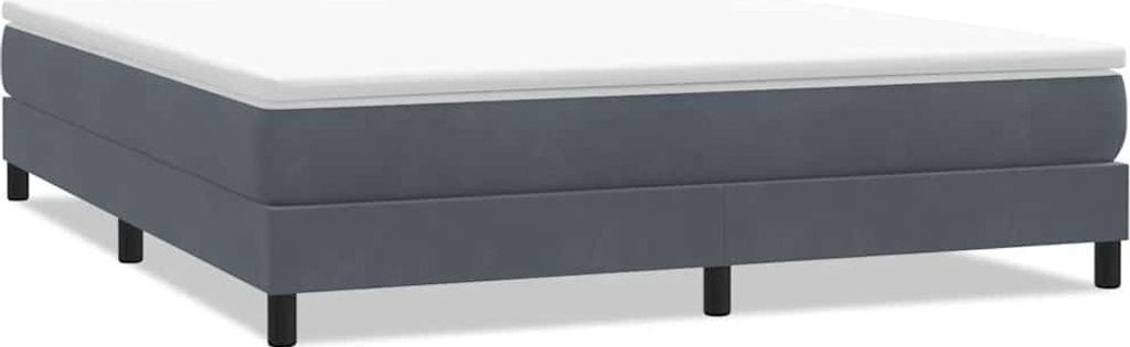 vidaXL Boxspringbett ohne Matratze Dunkelgrau 180x210 cm Samt