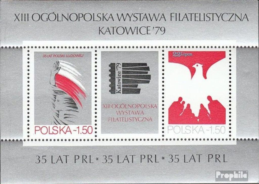 Briefmarken Polen 1979 Mi Block77 (kompl.Ausg.) postfrisch 35 Jahre Volksrepublik Polen