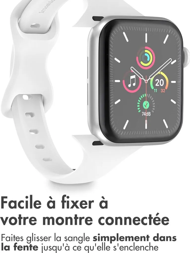 Watch SE - 40 mm, Watch SE 2023 - 40 mm, Watch SE 2022 - 40 mm, Watch 9 - 41 mm, Watch 8 - 41 mm, Watch 7 - 41 mm, Watch 6 - 40 mm, Watch 5 - 40 mm, Watch 4 - 40 mm, Watch 4 - 40 mm, Watch 41 mm, Watch 40 mm, Watch 3 - 38 mm, Watch 38 mm, Watch 2 - 38 mm, Watch 1 - 38 mm, Watch 1 - 38 mm, Watch 10 - 42 mm Cinturino: imoshion Slim siliconen bandje - 8