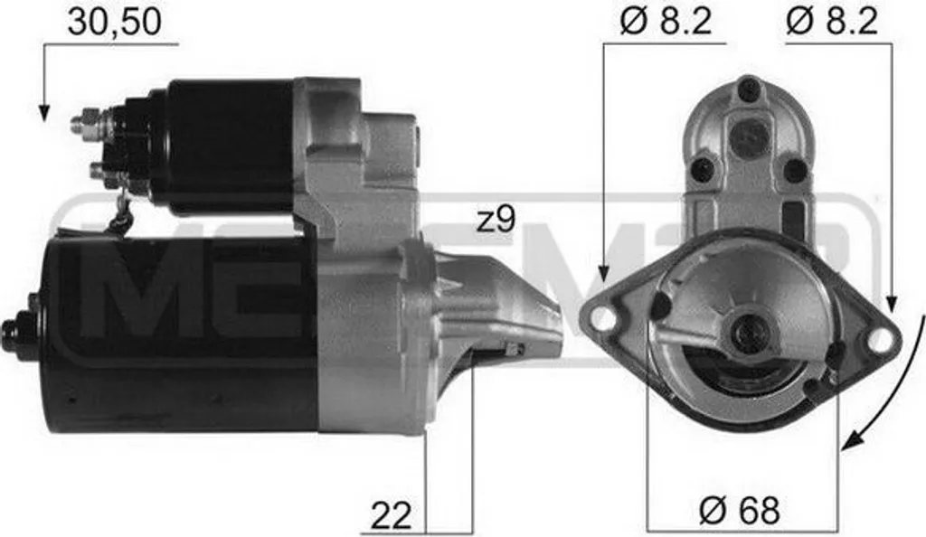 Démarreur ERA 220058A pour Opel Astra G Zafira A et Rezzo U100
