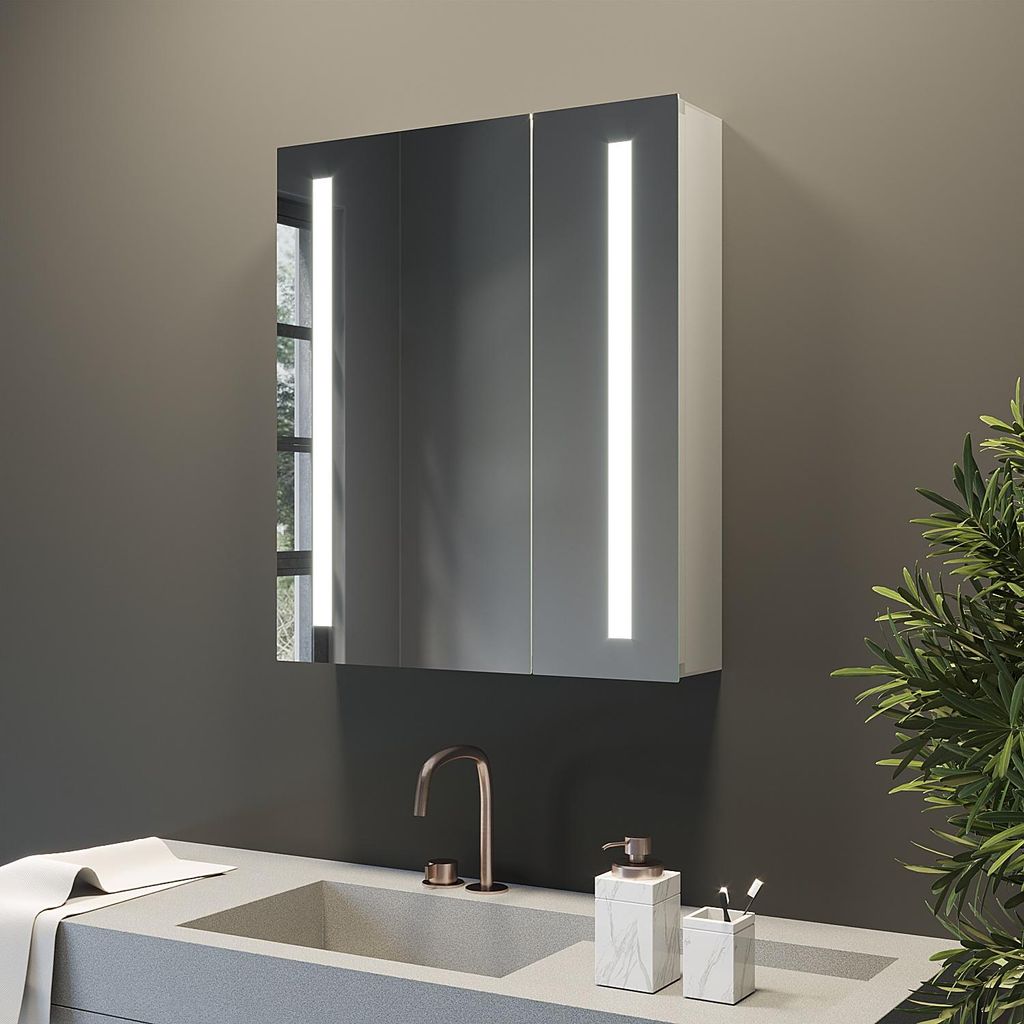 Spiegelschrank mit LED Beleuchtung für Badezimmer Produktbild 