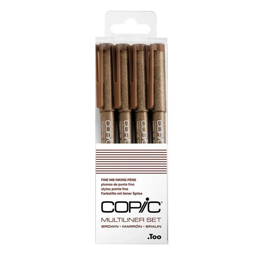 Copic Multiliner Marrone: Set 4 Penne per Illustrazioni d'Autore Professionali