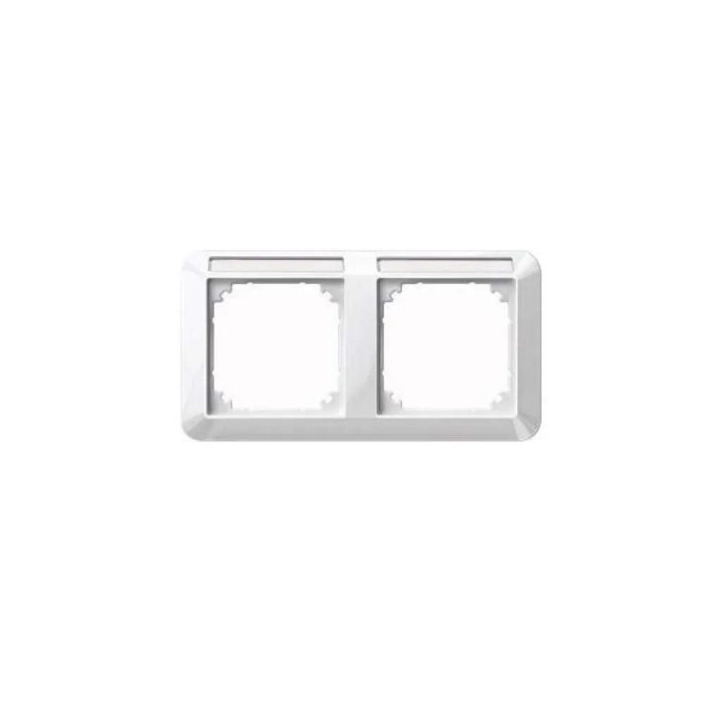 Cadre de Finition Double Merten System M Blanc 387219 pour Interrupteur