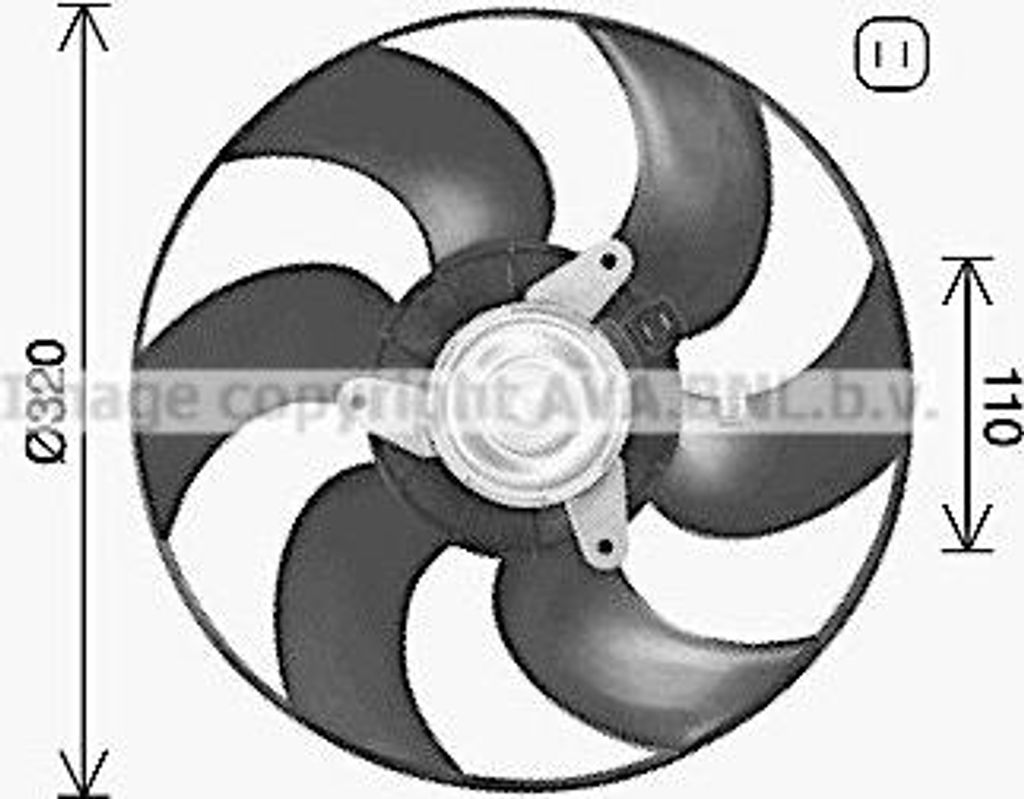 AVA PE7563 Kühlerlüfter OE 125331 kompatibel mit Berlingo, Xantia, XM, Xsara, ZX, 306, 605, Partner