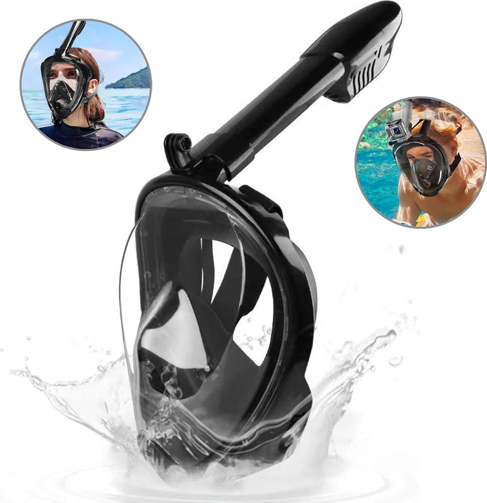 MODFU Schnorchelmaske Erwachsene Vollgesichtsmaske – Wasserdicht & Beschlagfrei Tauchmaske L/XL