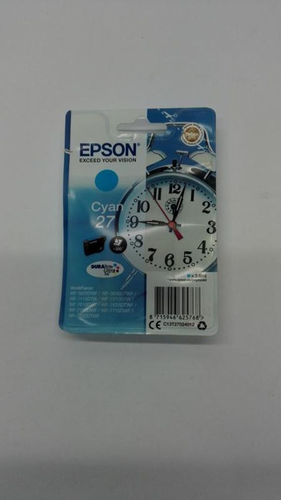Epson Alarm clock Singlepack Cyan 27 DURABrite Ultra Ink, Produktbild 