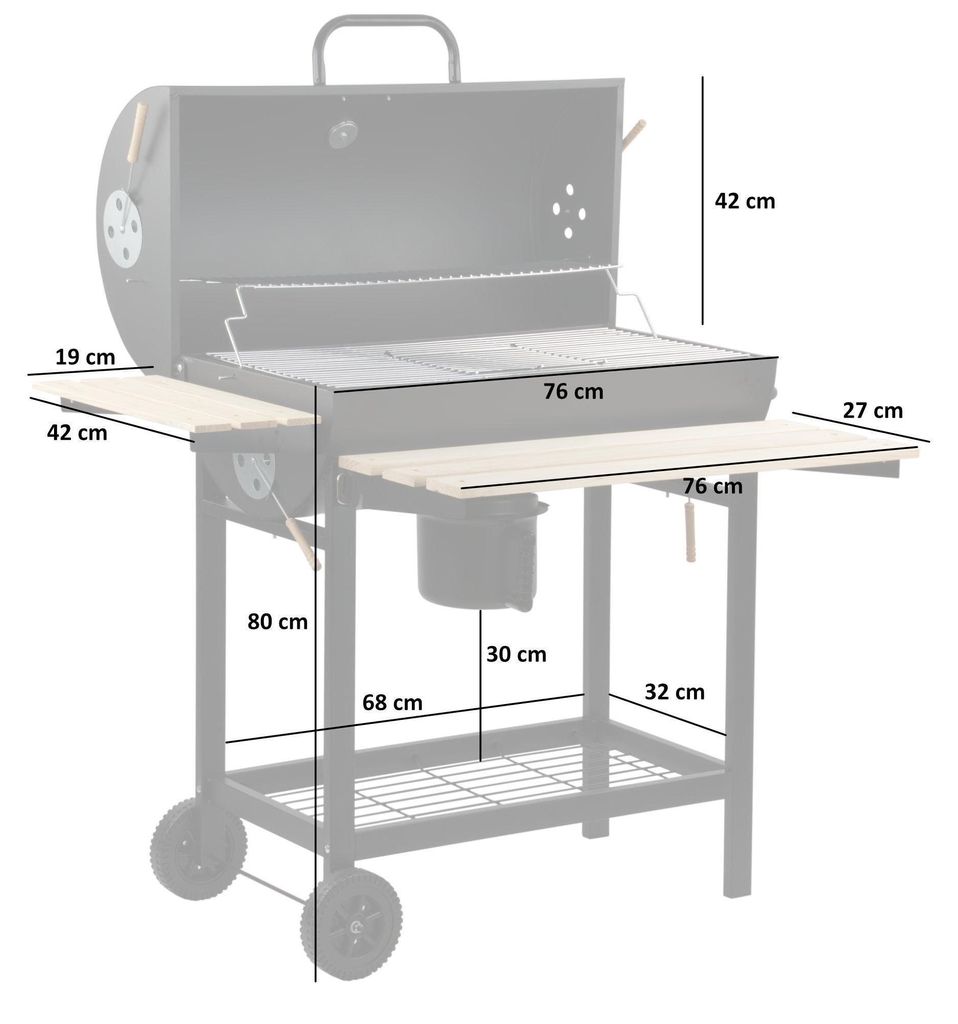 BBQ-Toro Holzkohle Grillwagen | Ø 42 x (L) 80 cm | Premium Produktbild 