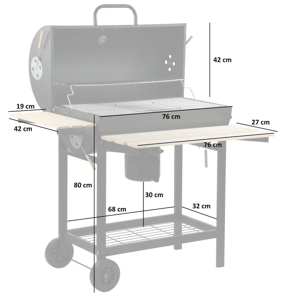 Fumoir à Charbon Mobile BBQ-Toro - Fini les Viandes Sèches avec ce Grill