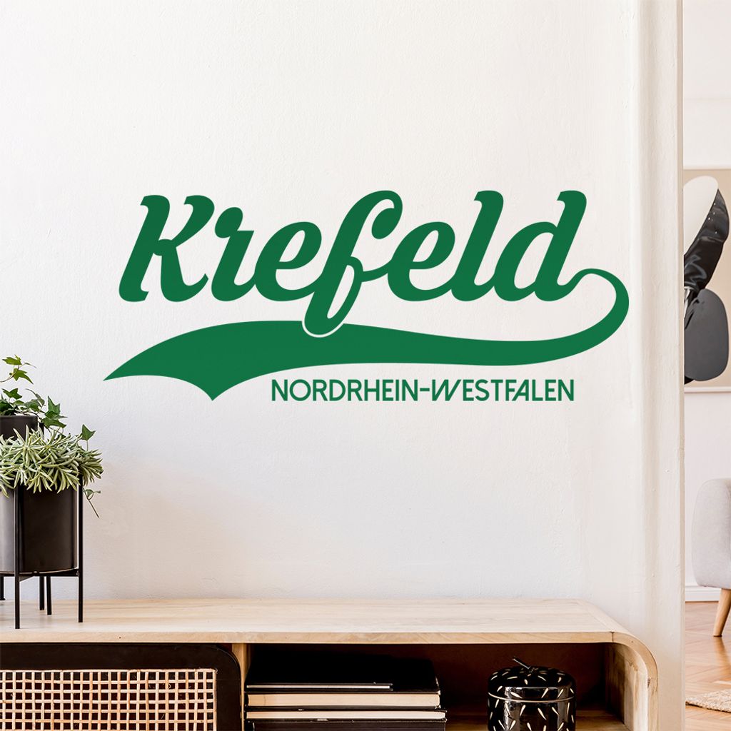 Krefeld - Nordrhein-Westfalen Wandtattoo Wandaufkleber Wall Sticker - Dekoration, Küche, Wohnzimmer, Schlafzimmer, Badezimmer