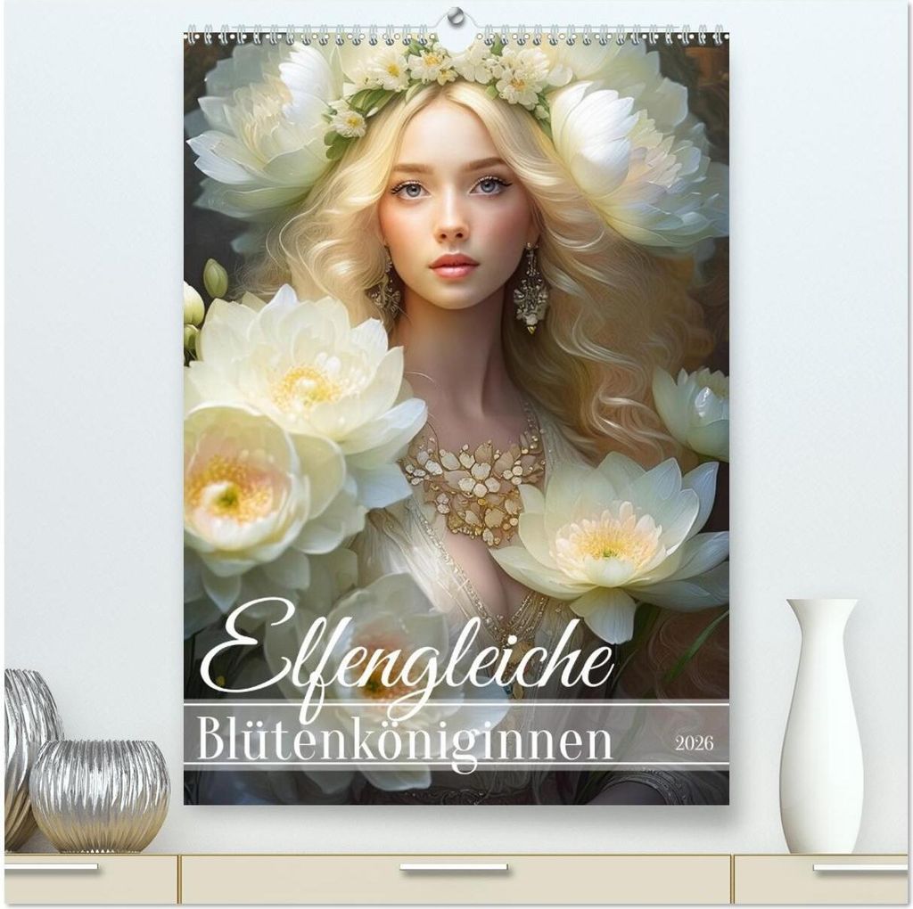 Elfengleiche Blütenköniginnen (hochwertiger Premium Wandkalender 2026 DIN A2 hoch), Kunstdruck in Hochglanz